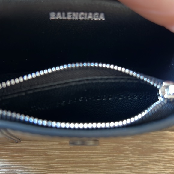 Balenciaga Hourglass Croc Embossed Leather Key Chain Card Case - Picture 9 of 10